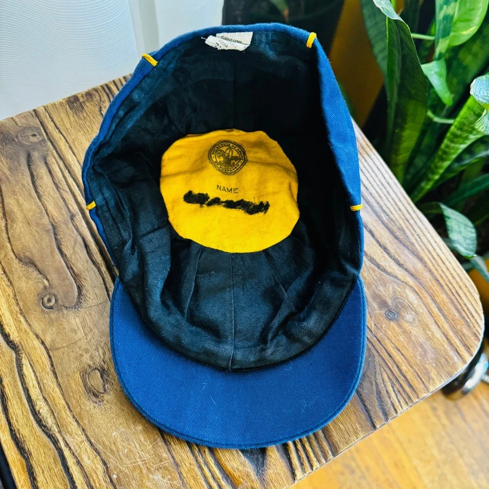 Vintage Cub‎ Scouts Blue Yellow Embellished Cap Hat Boys Youth